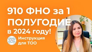 Сдача 910 ФНО за 1 ПОЛУГОДИЕ 2024г для ТОО Инструкция [upl. by Brottman]