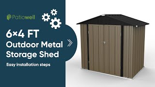 Patiowell Storage Shed  6 x 4 FT Assembly [upl. by Wack464]