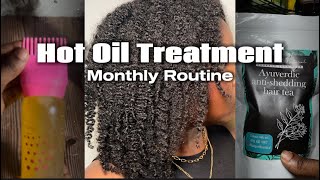 HOT OIL TREATMENT ROUTINE  TYPE 4 HAIR ROUTINE [upl. by Munster]