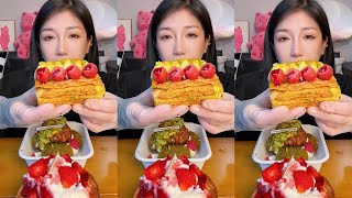 ASMR Dessert Mukbang Eating Crunchy Cake  Mukbang Eating Show💗🍰🧁 [upl. by Jermyn]