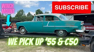 Ep 1 We mount a winch to pick up 1955 Chevy and C50 [upl. by Mullane]