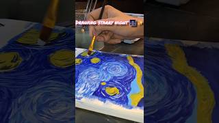 Drawing starry night with HIMI Gouache paint setwatercolor painting watercolorpainting [upl. by Einnij239]