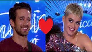 Katy Perry In love on AmericanIdol 2018 كيتي بيري تتتحرش بالمتسابق ترفر وتغرم به بأميركان أيدل مترجم [upl. by Vaughan]