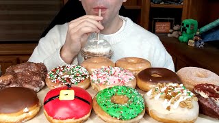 Krispy Kreme  Christmas🎅🎄Donuts🍩🍩🍩 amp Mocha LatteEvening meal MUKBANG [upl. by Crifasi]