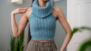 How to Crochet Cowl Neck Vest  Pattern amp Tutorial DIY [upl. by Akiram806]