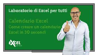 Esercizi Excel  Come creare un calendario Excel in 30 secondi [upl. by Pamelina]