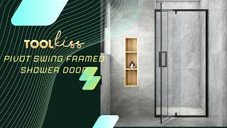 TK19168 Toolkiss brand Pivot Swing Framed Shower Door Install [upl. by Yenffad]