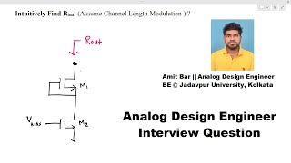 Find the output impedance intuitively Synopsys AMS Interview Question [upl. by Veneaux]