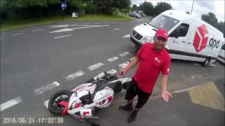 Careless DPD Driver knocks over a biker from behind 21 6 2016 [upl. by Alyam84]