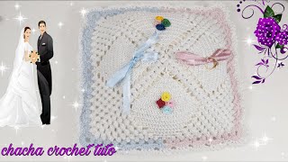 Comment faire un coussin pour alliance au crochet Partie 1 [upl. by Tinaret]