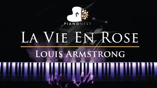 Louis Armstrong  La Vie En Rose  Piano Karaoke  Sing Along Cover with Lyrics [upl. by Irek]