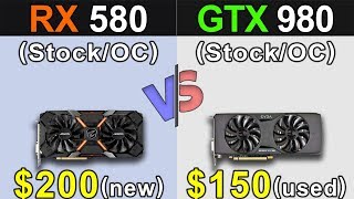 RX 580 Vs GTX 980  Stock and Overclock  New Games Benchmarks [upl. by Mayhew562]