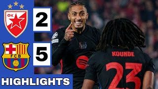 🔴Crvena Zvezda vs Barcelona 25 Extended HIGHLIGHTS  UEFA Champions League [upl. by Haughay]