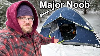 Camping in SNOW and Its BELOW Freezing [upl. by Mellette60]