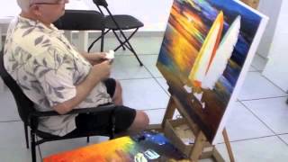 Afremovcom daily blog  March 13th 2013  Leonid Afremov painting a custom made order [upl. by Spalla]