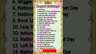 August Holidays 2024 shorts youtube [upl. by Hsina]