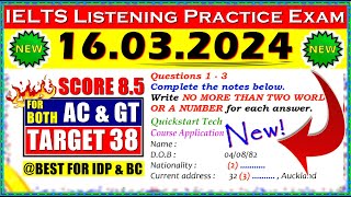 IELTS LISTENING PRACTICE TEST 2024 WITH ANSWERS  16032024 [upl. by Trixie]