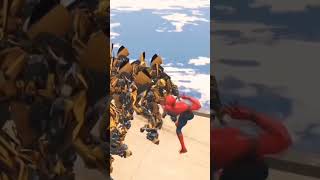 Spiderman x transformer NitroDrifteR GtaV gta shorts spiderman hulkbuster gtavstunts gta [upl. by Boarer]