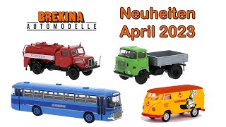 Brekina Modellauto Neuheiten April 2023  Spur H0 [upl. by Attennaej123]