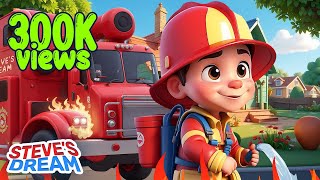 Happy Fire Truck 🚒  NEW ✨  Hero Firefighters amp Little Steve  Nursery Rhymes  Cartoon Song [upl. by Waiter]