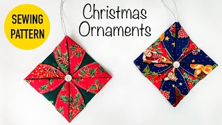 EASY Christmas Ornaments sewing pattern  DIY Christmas project for beginners [upl. by Aibun]