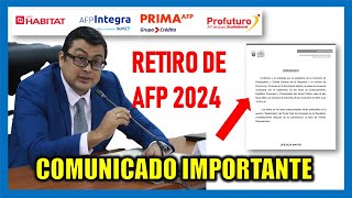 RETIRO DE AFP 2024  COMUNICADO IMPORTANTE Comisión de Economía sobre el retiro de AFP [upl. by Candyce]