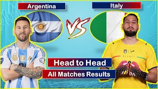 Argentina vs Italy Head to Head All Football Matches Resuts [upl. by Shushan340]