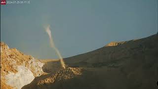 Jul 25 2024 Dust devil spotted over Semeru volcano [upl. by Fidelity997]