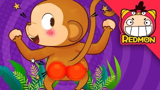 Monkey song  Animal Songs  Nursery Rhymes  animation for kids  REDMON [upl. by Nelrah]