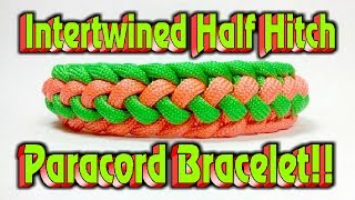 Paracord How To Make A Intertwined Half Hitch Bar Bracelet [upl. by Kirt211]