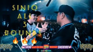 SINIO ALL 3 ROUNDS 😎🔥💪SINIO vs SHERNAN🔥🔥 mixvideosvlogs18 credit to owner fliptop [upl. by Ibbison]