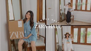 Huge ZARA Try On Haul  Vacation Capsule Wardrobe  Khushnaz Turner [upl. by Eckblad]