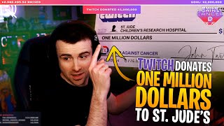 Twitch donates ONE MILLION DOLLARS to St Jude Childrens Research Hospital [upl. by Rois]