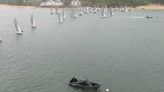 Salcombe Gin Merlin Rocket Week 2024 Friday Afternoon Race Start by Malcolm Mackley [upl. by Asselam436]