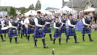 Kinross amp District Pipe Band march on playing Rose of Allendale during 2023 Crieff Highland Games [upl. by Lerraf]