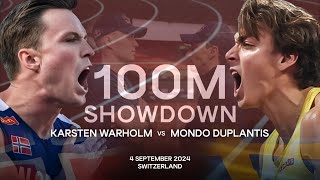 THE SHOWDOWN  Mondo DUPLANTIS vs Karsten WARHOLM 100M Full Highlights [upl. by Utimer]