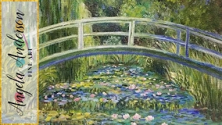 Monet Waterlilies Bridge Part 1 Impressionist Acrylic Painting Tutorial LIVE [upl. by Durrell]