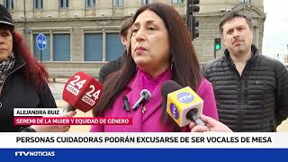 Personas cuidadoras podrán excusarse de ser vocales de mesa en las elecciones del 26 y 27 de octubre [upl. by Rimidalg]