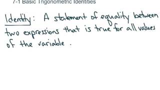 PCR 71 Basic Trigonometric Identities [upl. by Laine172]