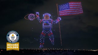 GUINNESS WORLD RECORD Fourth Of July Drone Show 1000 Drones [upl. by Kurman]