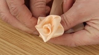 How To Make A Ribbon Rose  Craft Techniques [upl. by Demp905]