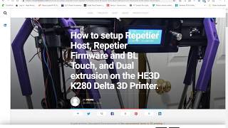 How to setup Repetier  Firmware  BLTouch and Dual extrusion on the HE3D K280 Delta 3D Printer [upl. by Susan257]