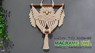 Cara membuat Hiasan Dinding Macrame Burung Hantu  Macrame Animal Tutorial [upl. by Ahidam455]