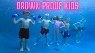 DROWN PROOFING KIDS Water Confidence Drills and Training [upl. by Neleh]