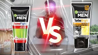 Garnier men acno fight vs Garnier turbo bright face wash। Garnier face wash। Rajugyani [upl. by Arriat]