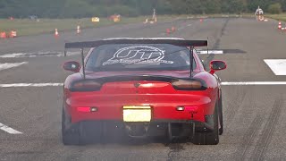 Mazda FD RX 7 with 26B 4Rotor Engine BRUTAL Acceleration Sounds [upl. by Ahsyekat]