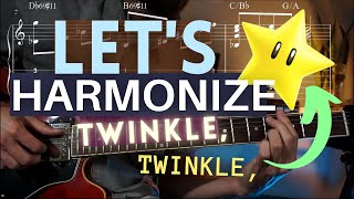 How to HARMONIZE a Melody  Twinkle Twinkle Little Star GUITAR LESSON [upl. by Eirelav]