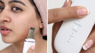 4 steps to flawless skin I Removes blackheads amp prevents aging I Agaro ultrasonic facial scrubber [upl. by Adnilemreh]