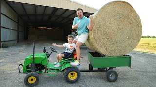 Hudsons tractor saves the day spraying hay  Tractor for kids [upl. by Nylrats325]