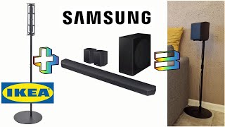 IKEA DIY Guide SYMFONISK Bookshelf Speaker Floor Stand  Samsung Soundbar HWQ930C Installation [upl. by Jackson838]